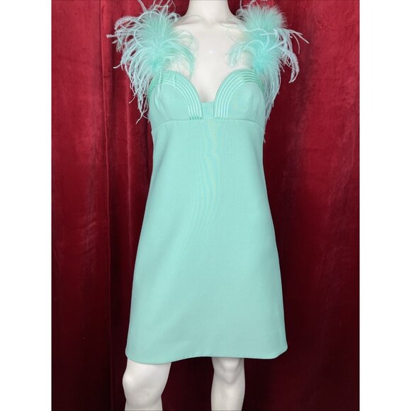 elie saab mini dress Elie Saab Blue Lace Tiered Mini Dress S